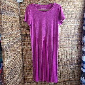 NWT Soft Surroundings Fushia Pink Dress Shirt Dress W/ Flare Size M T-Shirt Dres